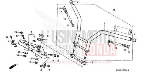 TUYAU DE GUIDON (1) VT600CS de 1995